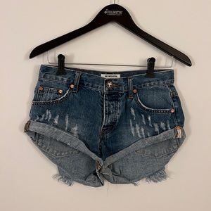 One teaspoon bandit mini denim jean distressed cutoff shorts